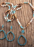 Boho Necklace, Jewelry Set, RH Amazonite Crystal Green Black Natural Stone